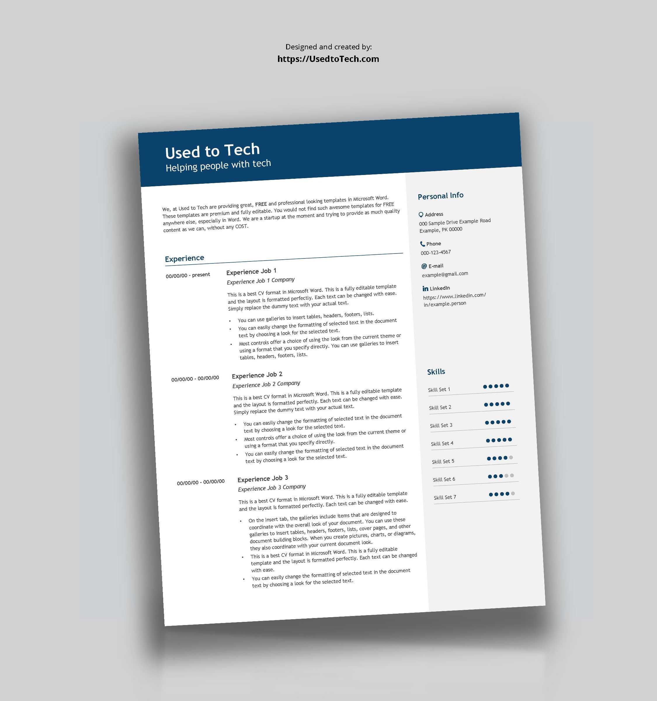 Best Cv Format In Microsoft Word Free – Used To Tech Intended For Free Printable Resume Templates Microsoft Word