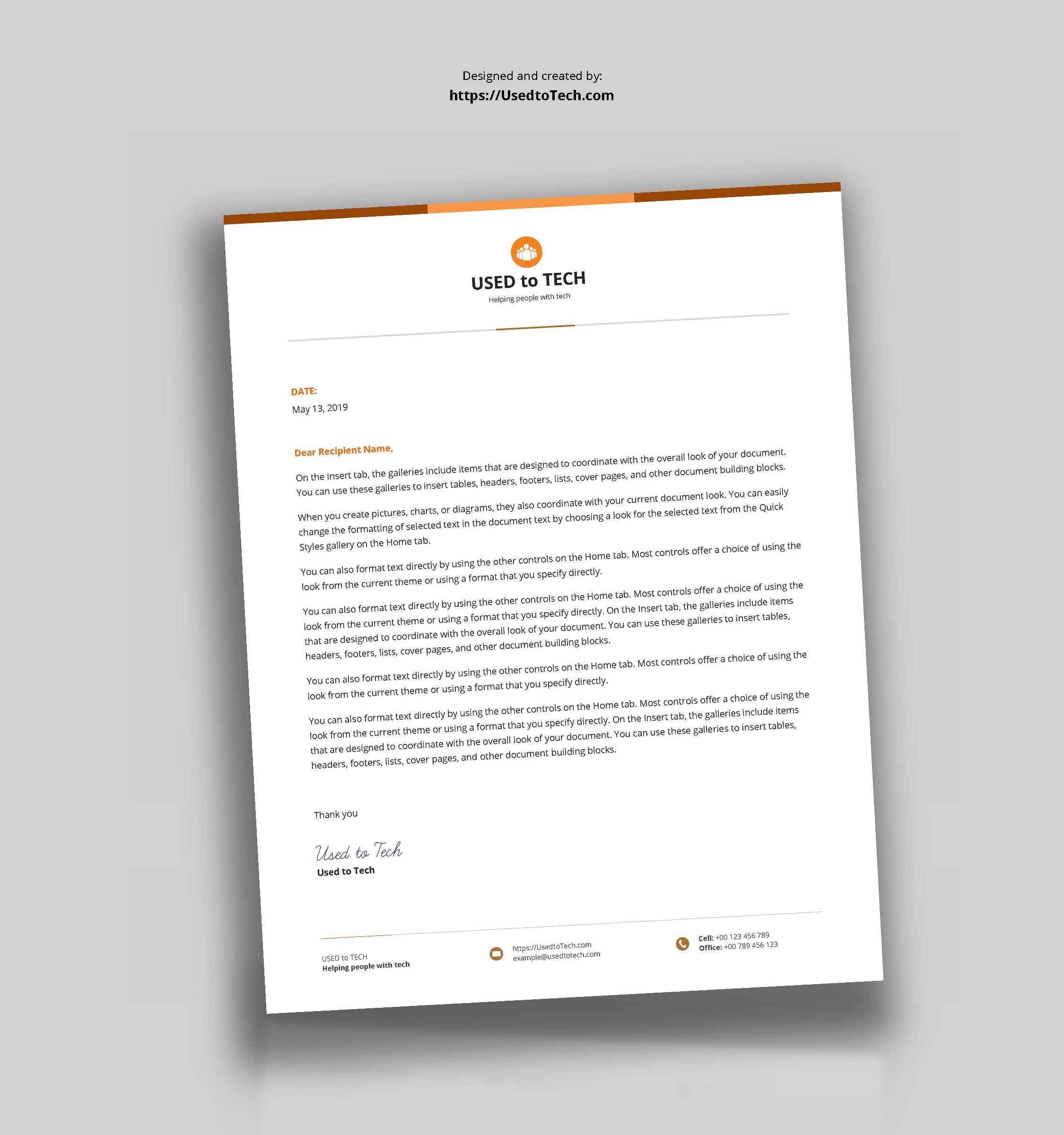Best Letterhead Design In Microsoft Word - Used To Tech Within Free Letterhead Templates For Microsoft Word