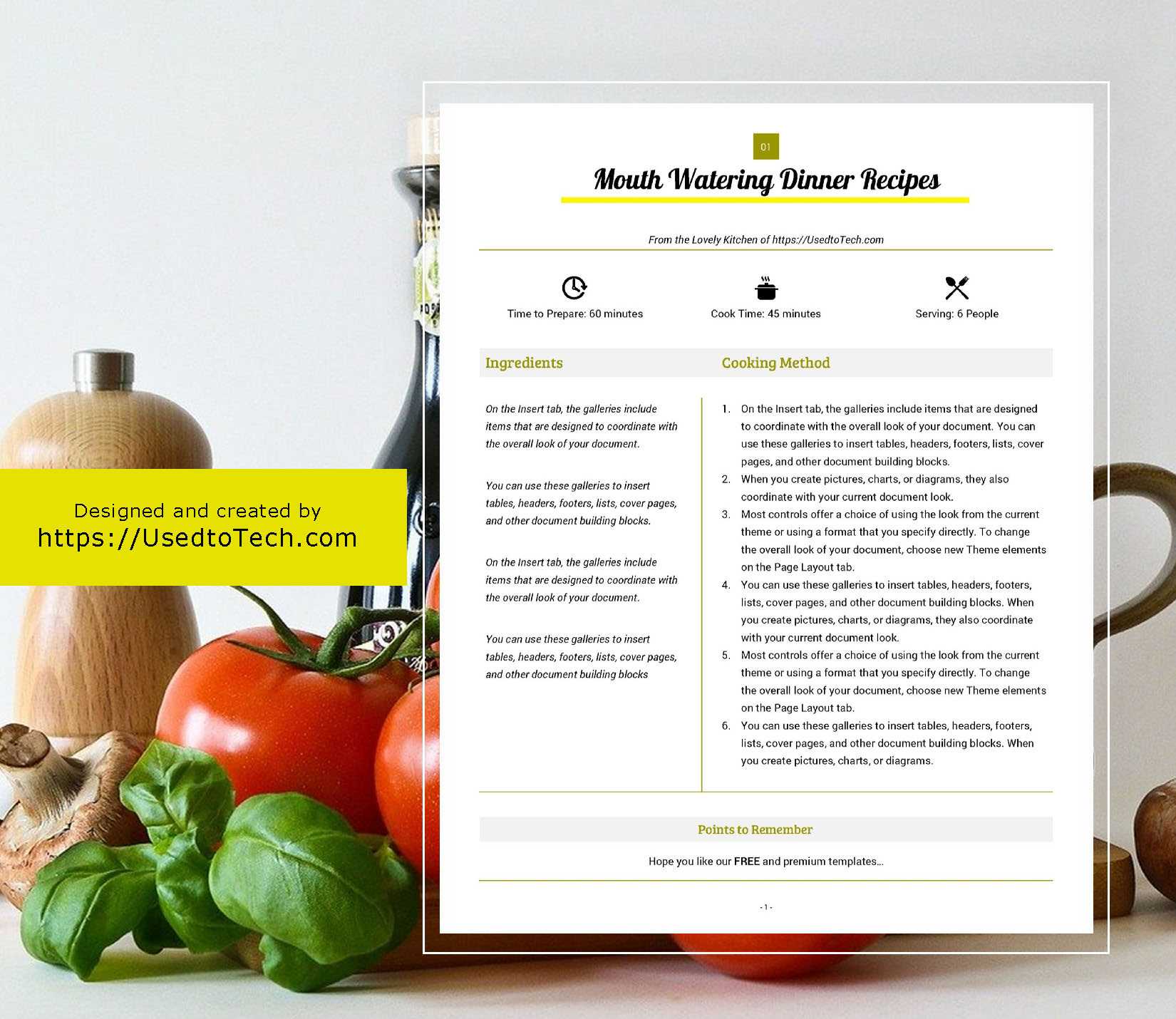 Best Looking Full Page Recipe Card In Microsoft Word – Used With Regard To Full Page Recipe Template For Word