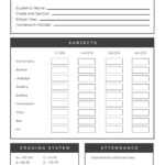 Black White Middle School Report Card – Templatescanva For Middle School Report Card Template