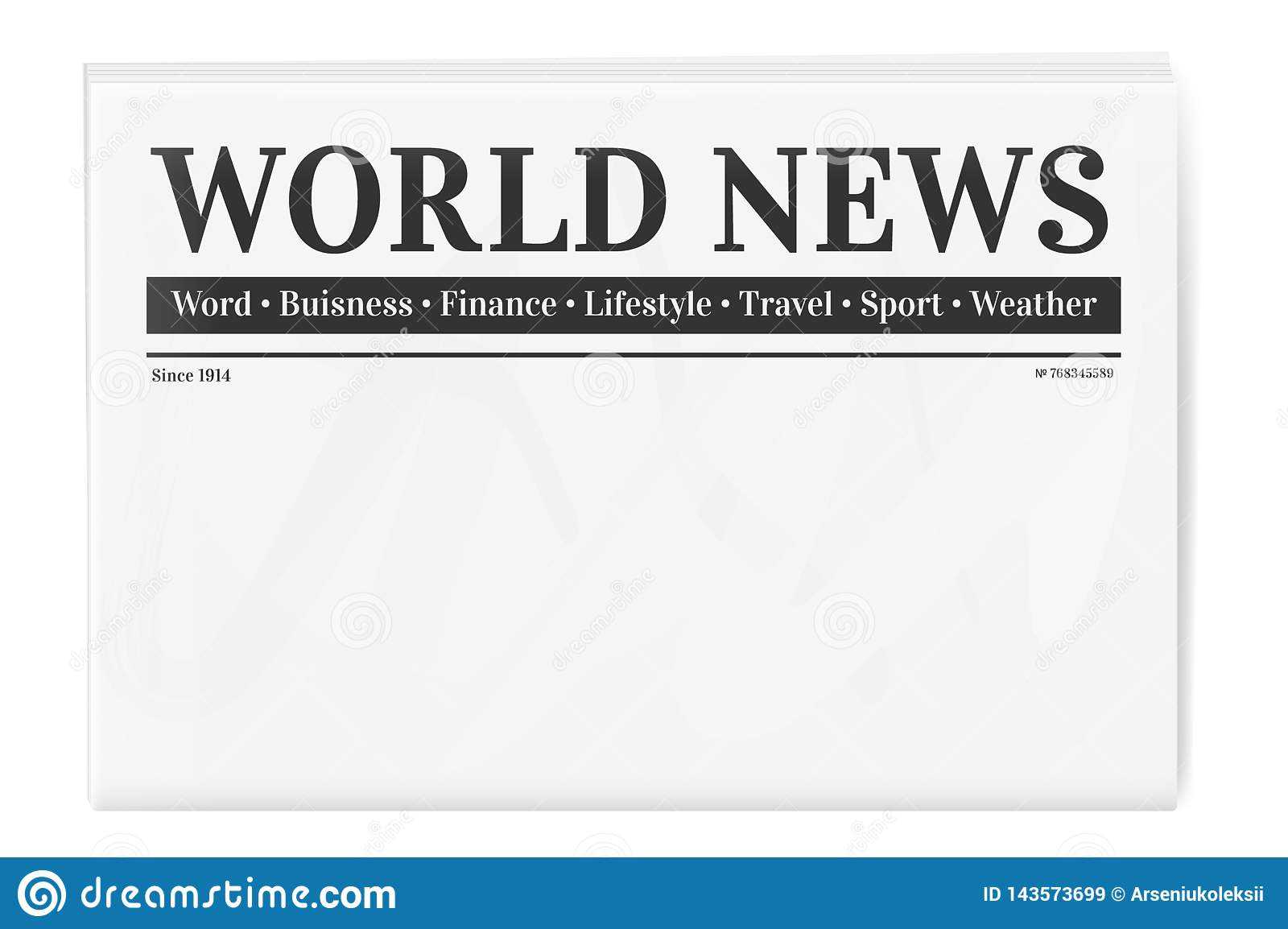 Blank Background For News Page Template Stock Vector Regarding Blank Newspaper Template For Word