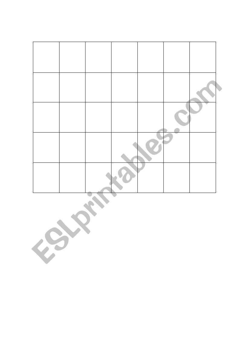 Blank Bingo Boards – Bingo Templates – Esl Worksheet Regarding Blank Bingo Template Pdf