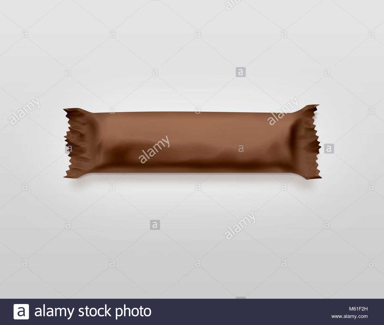 Blank Brown Candy Bar Plastic Wrap Mockup Isolated. Empty Within Blank Candy Bar Wrapper Template