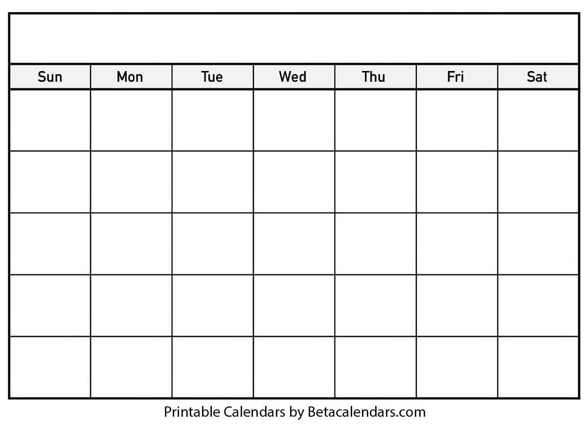 Blank Calendar – Beta Calendars For Blank Calender Template