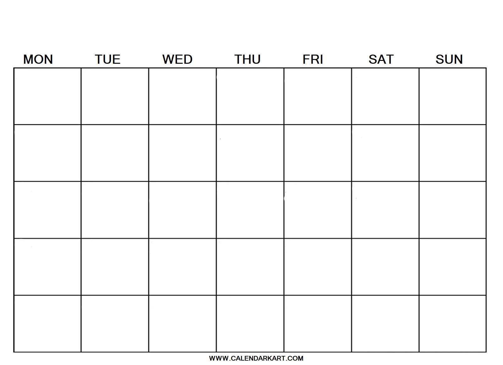 Blank Calendar – Calendarkart With Regard To Blank Calender Template