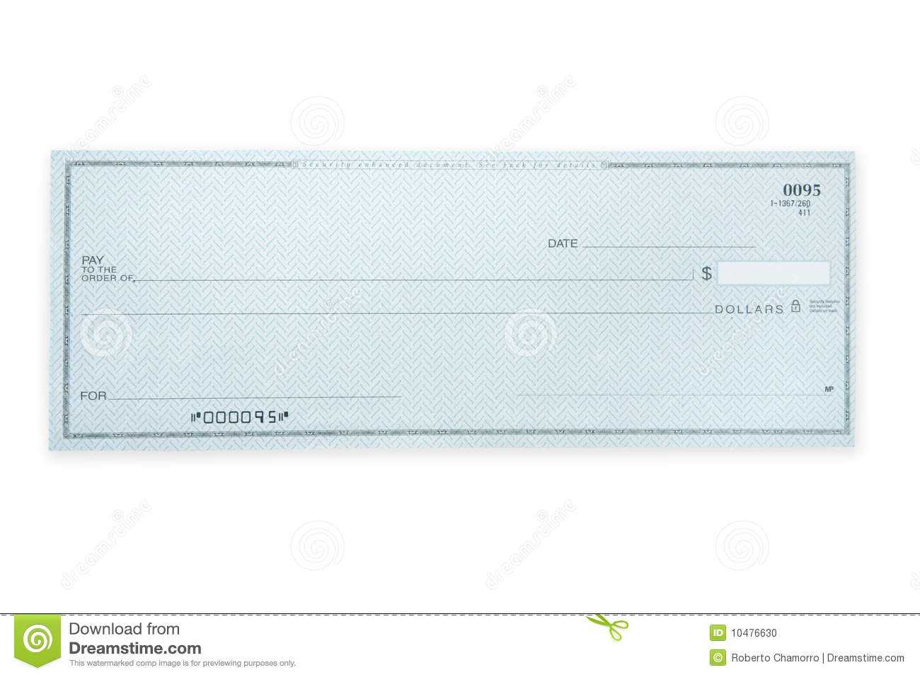 Blank Check Stock Photo. Image Of Finance, Deposit, Blank For Blank Business Check Template