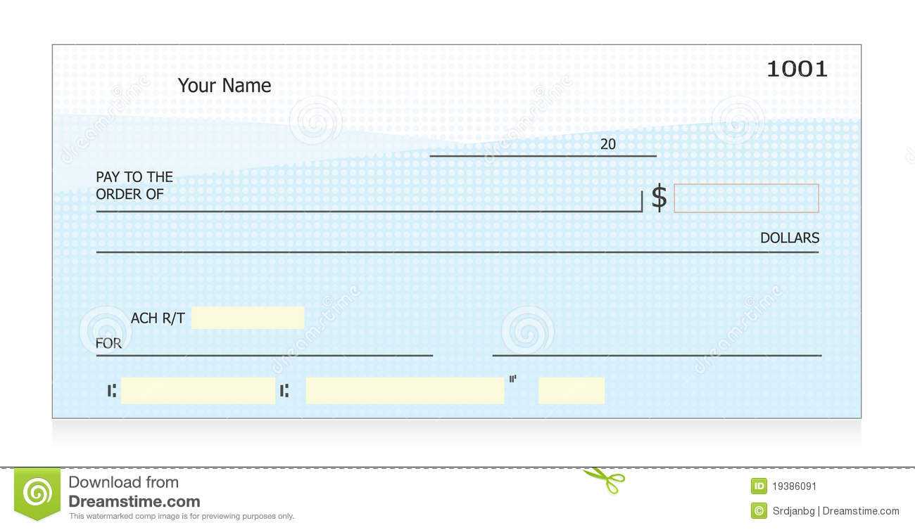 Blank Check Stock Vector. Illustration Of Blank, Transaction Throughout Large Blank Cheque Template
