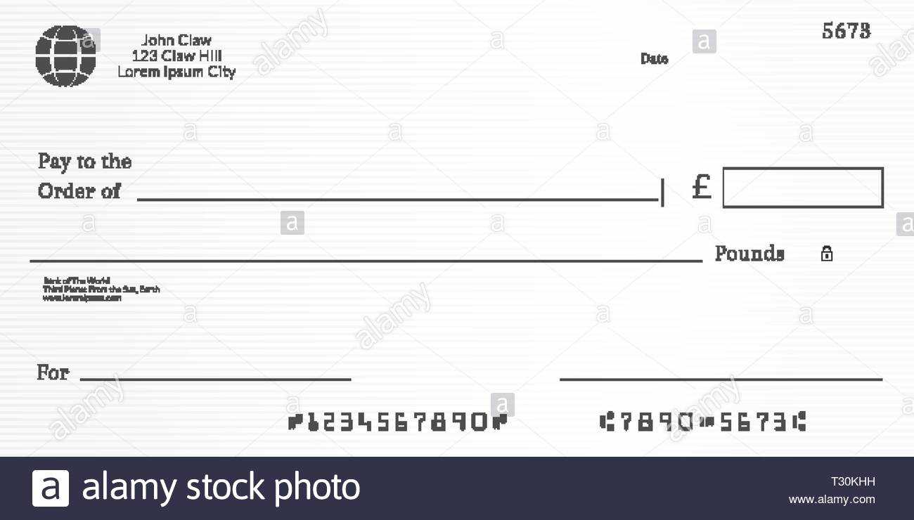 Blank Cheque Black And White Stock Photos & Images – Alamy In Blank Cheque Template Uk