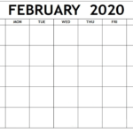 Blank February 2020 Calendar – Manage Work Activities | 12 For Blank Activity Calendar Template