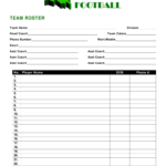 Blank Football Rosters – Fill Online, Printable, Fillable Within Blank Football Depth Chart Template