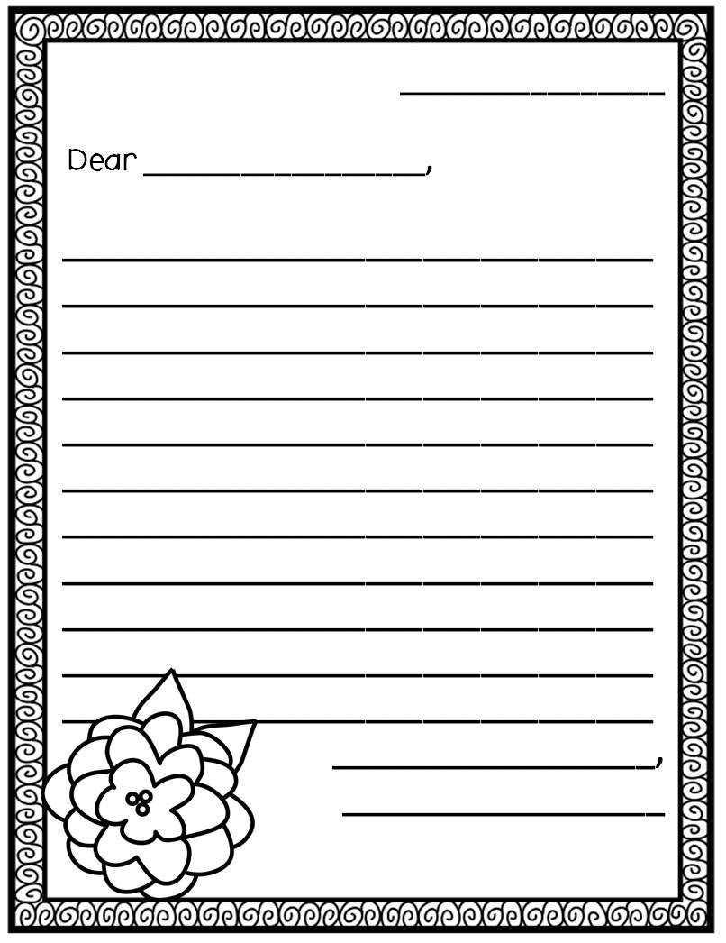 Blank Letter Writing Template Intended For Blank Letter Writing Template For Kids