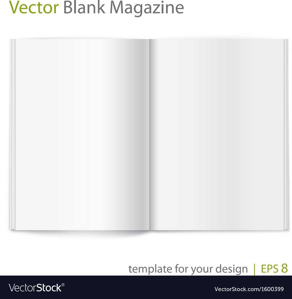 Blank Magazine On White Background Template Pertaining To Blank Magazine Spread Template