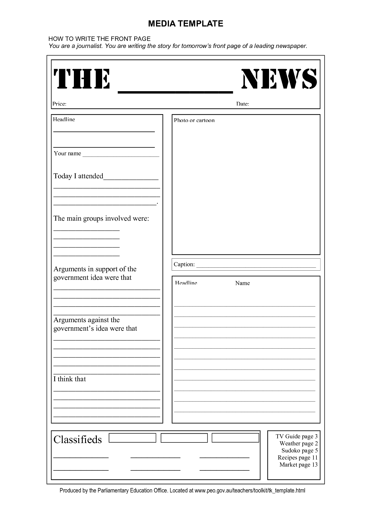 Blank Newspaper Template | E Commercewordpress Within Blank Newspaper Template For Word