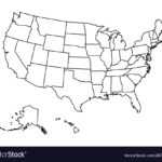Blank Outline Map United States America regarding United States Map Template Blank