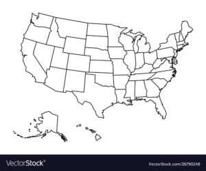 Blank Outline Map United States America regarding United States Map Template Blank