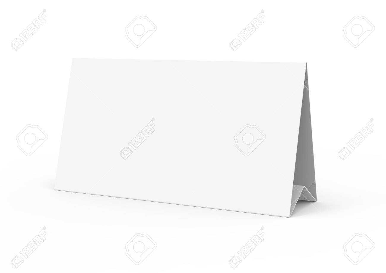 Blank Paper Tent Template, White Tent Card With Empty Space In.. For Blank Tent Card Template