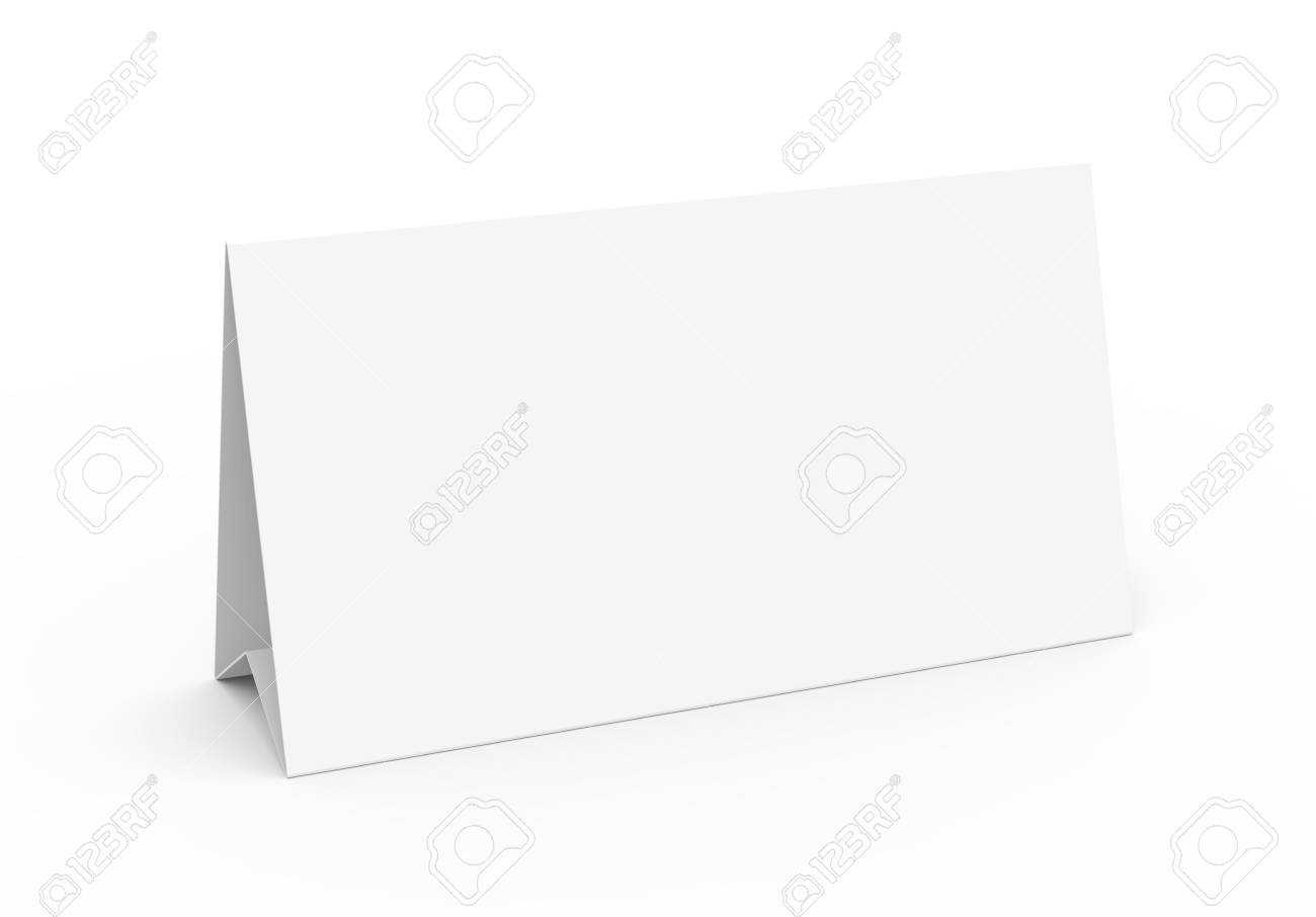 Blank Paper Tent Template, White Tent Card With Empty Space In.. With Blank Tent Card Template