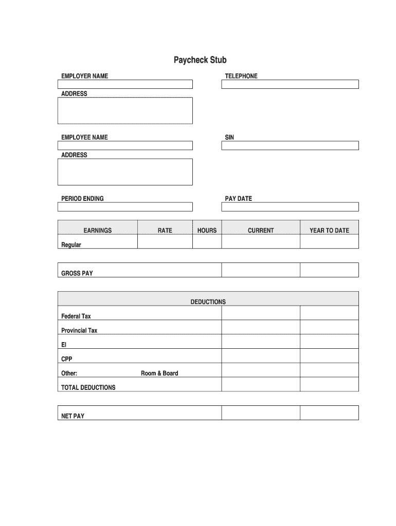 Blank Pay Stub - Fill Online, Printable, Fillable, Blank Pertaining To Blank Pay Stubs Template