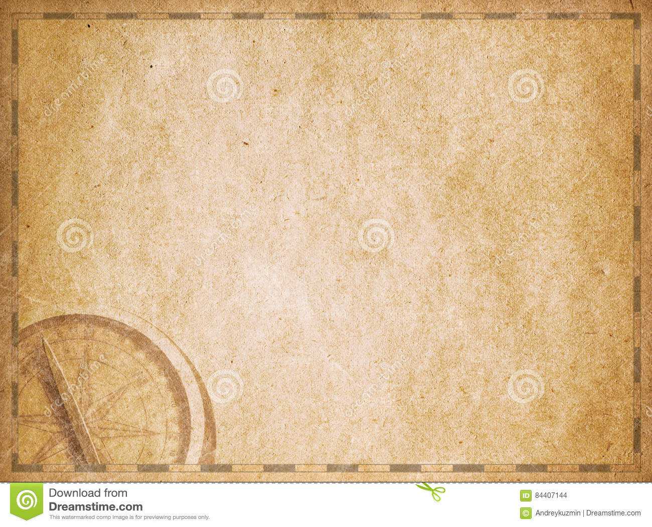 Blank Pirates Map Background. Stock Illustration For Blank Pirate Map Template