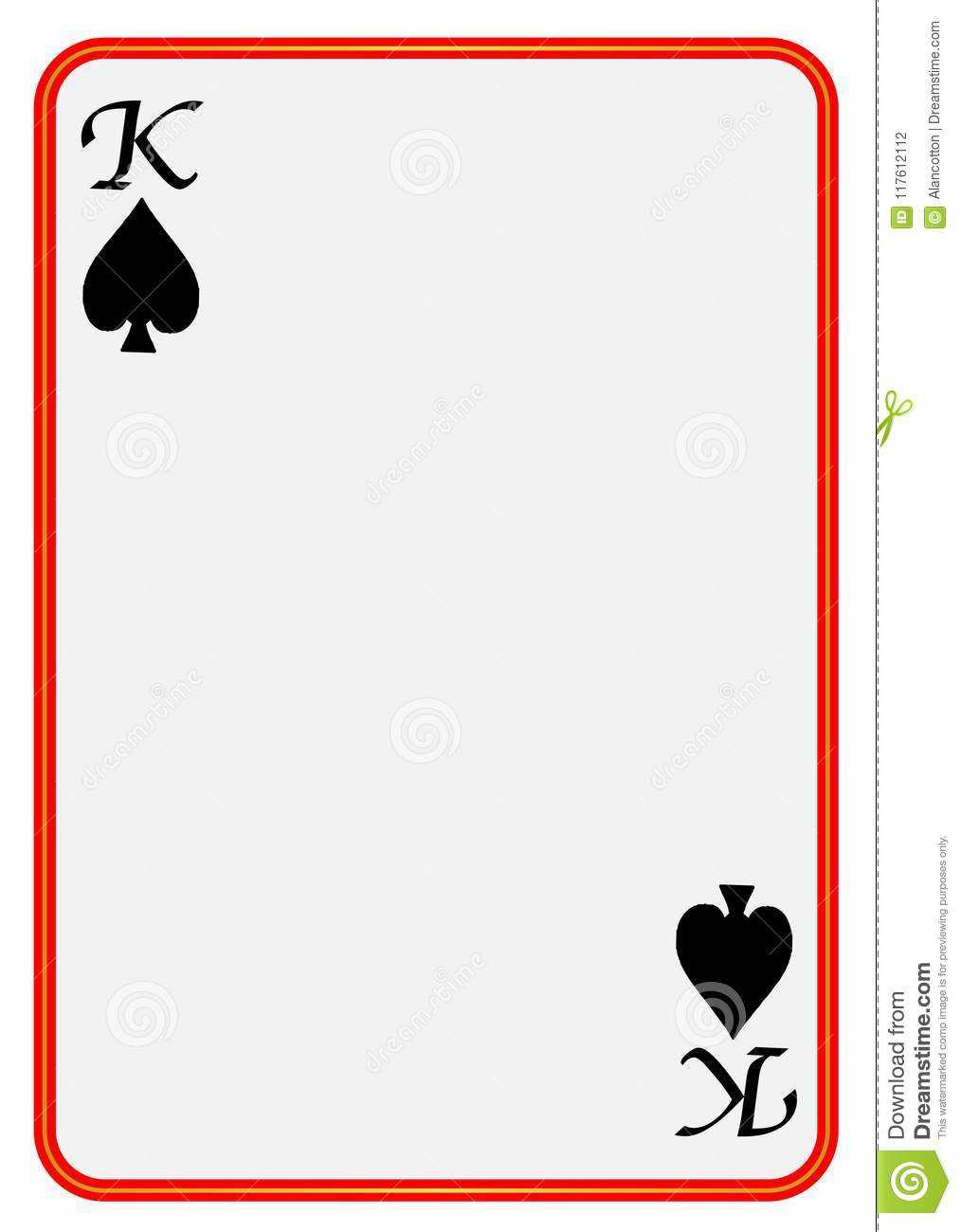 Blank Playing Card King Spades Stock Vector – Illustration Throughout Blank Playing Card Template