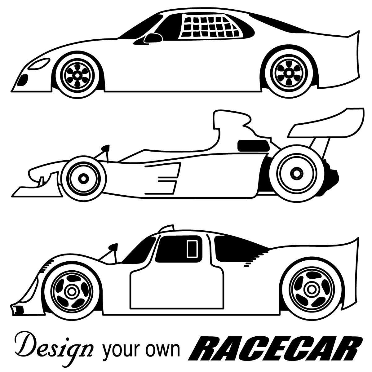 Blank Race Car Coloring Pages In Blank Race Car Templates