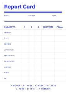 Blank Report Card Template - Best Professional Template inside Blank Report Card Template