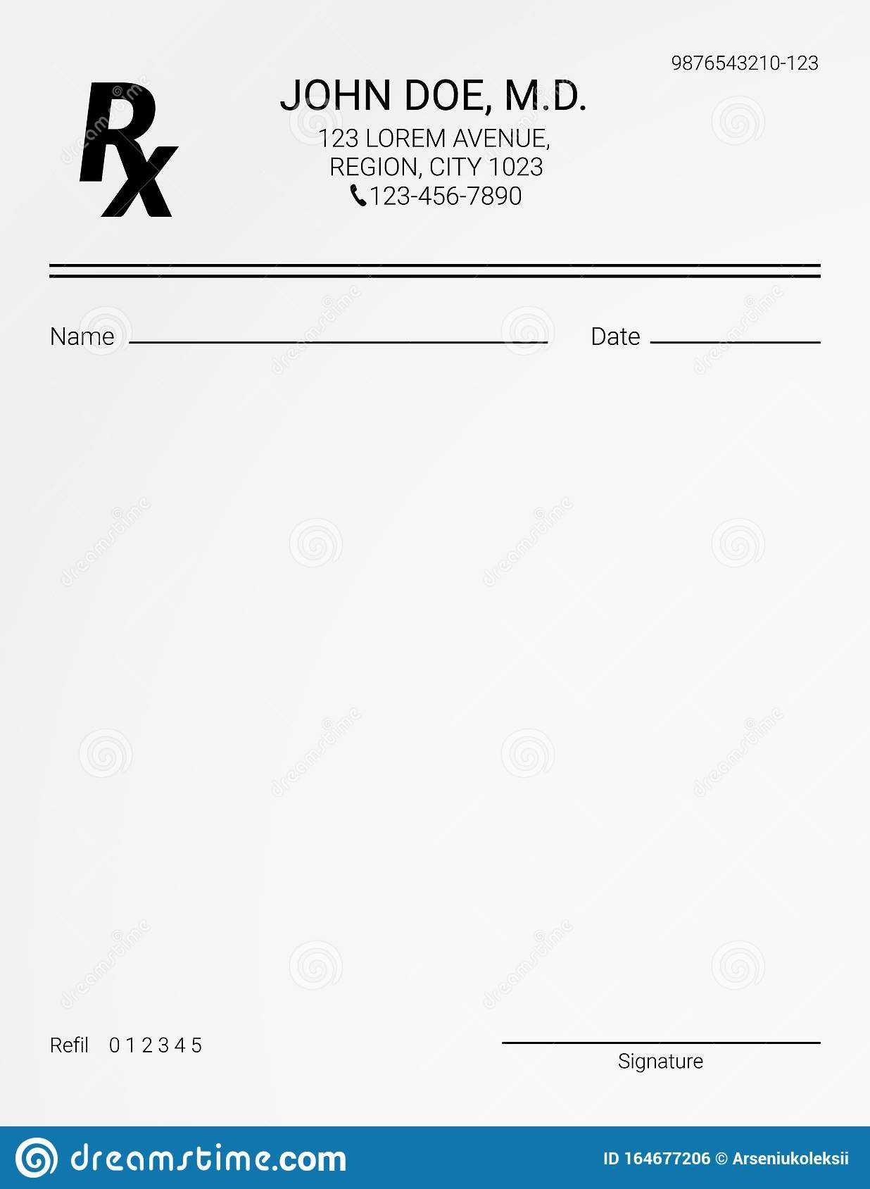 Blank Rx Prescription Form. Stock Vector – Illustration Of Pertaining To Blank Prescription Pad Template