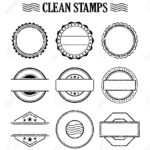 Blank Stamp Set, Ink Rubber Seal Texture Effect. Postage And.. In Blank Seal Template