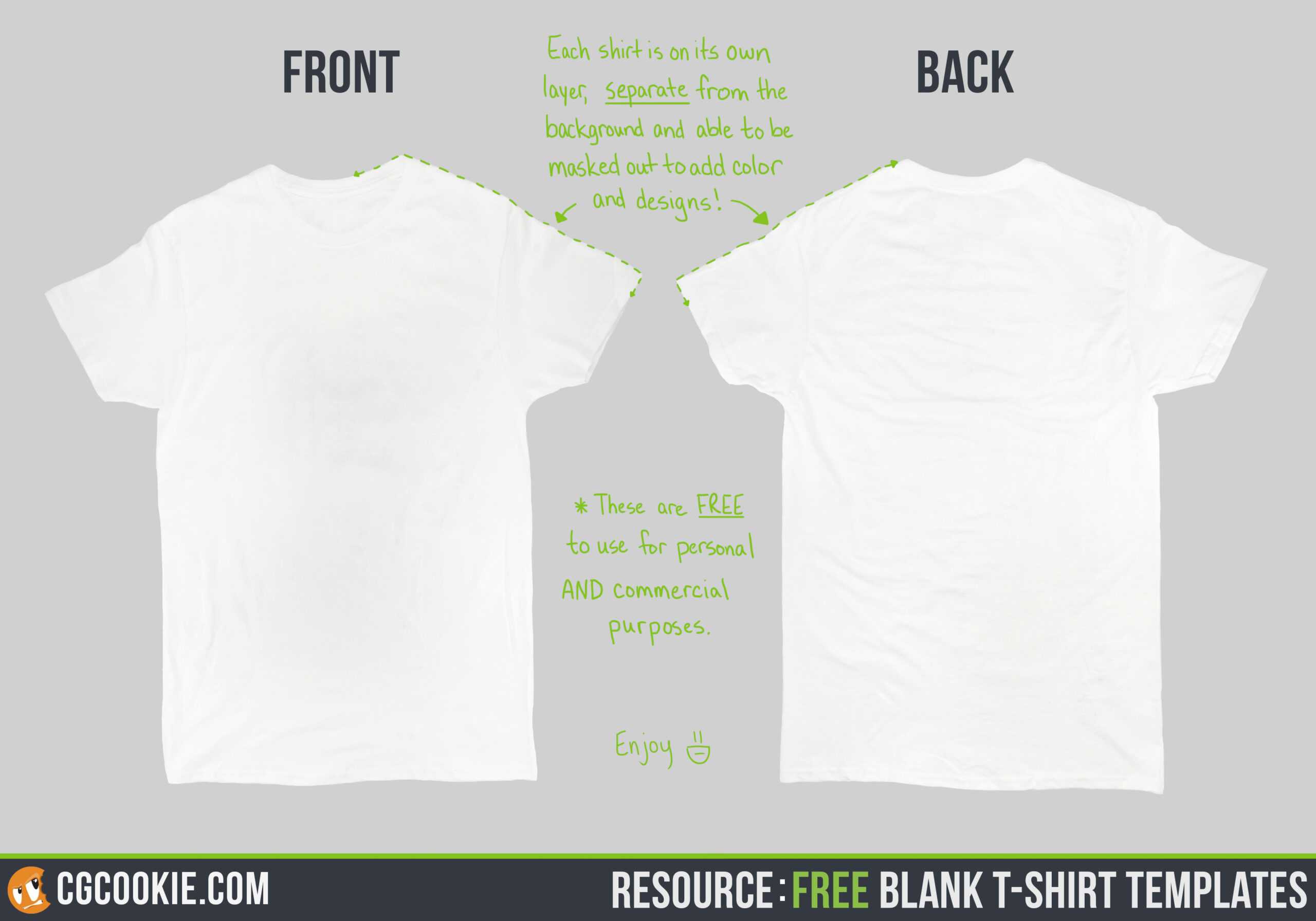 Blank T Shirt – Cg Cookie With Blank T Shirt Design Template Psd