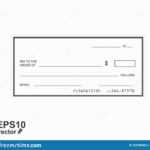 Blank Template Of The Bank Check Stock Vector – Illustration In Large Blank Cheque Template