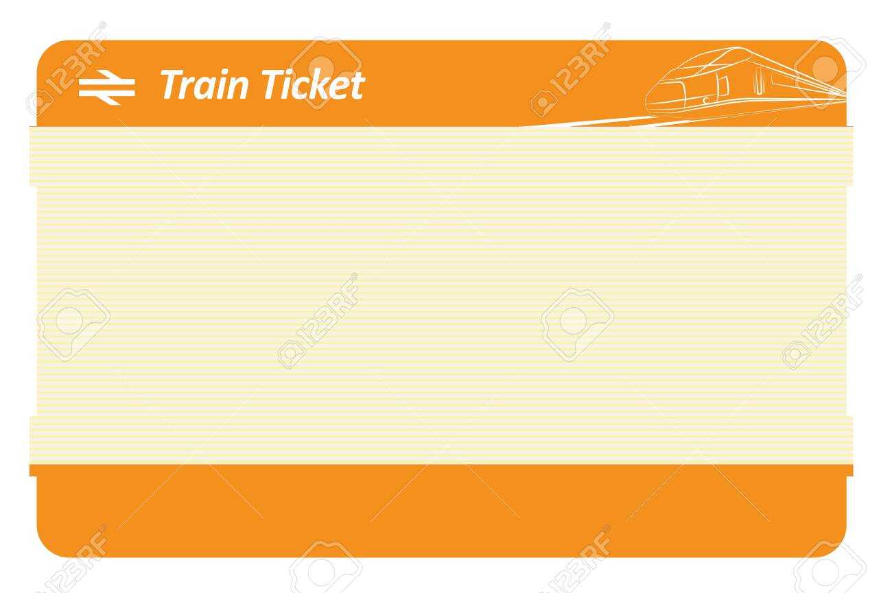 Blank Train Ticket On White Background Throughout Blank Train Ticket Template