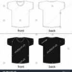 Blank Tshirt Template Front Back Printable Stock Vector Intended For Blank Tshirt Template Printable