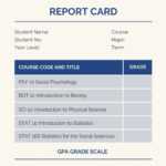 Blue College Report Card – Templatescanva With College Report Card Template