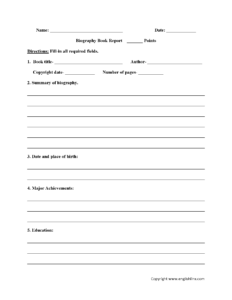 Book Report Worksheets | Biography Book Report Worksheets with Biography Book Report Template