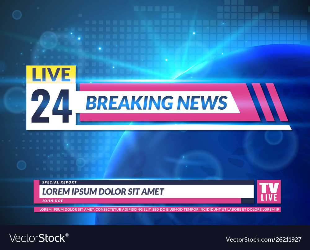 Breaking News Tv Reporting Screen Banner Template In News Report Template