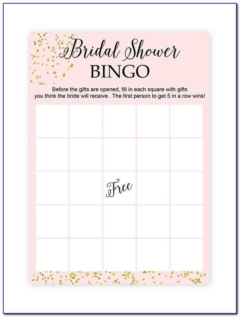 Bridal Bingo Template Blank Free | Marseillevitrollesrugby Regarding Blank Bridal Shower Bingo Template