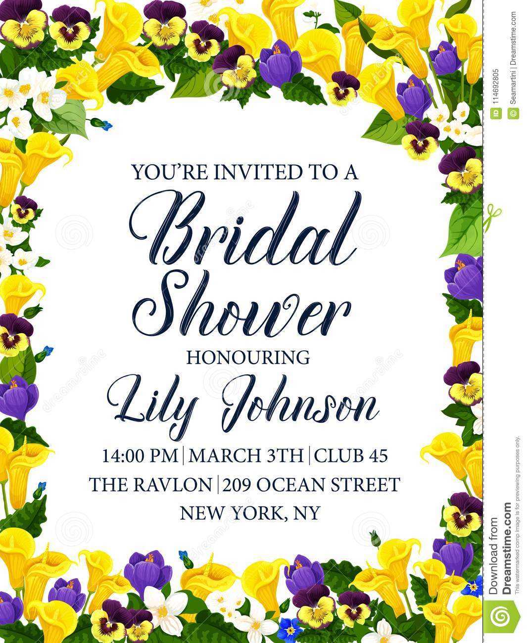 Bridal Shower Party Or Wedding Ceremony Invitation Stock Within Bridal Shower Banner Template