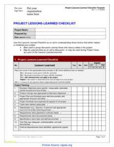 Briliant Lessons Learned Checklist Prince2-Lessons-Learned in Prince2 Lessons Learned Report Template