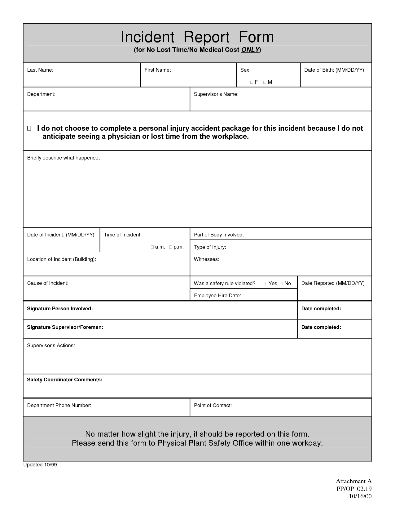 Brilliant Report Template For Incident Example Of Incident For Customer Incident Report Form Template