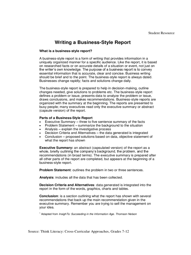 Business Report Template – 7 Free Templates In Pdf, Word In Section 7 Report Template