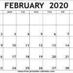 Calendar Template February 2020 – Oflu.bntl Within Full Page Blank Calendar Template