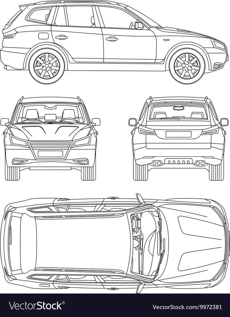 Car Suv 4X4 Line Draw Rent Damage Condition Intended For Truck Condition Report Template