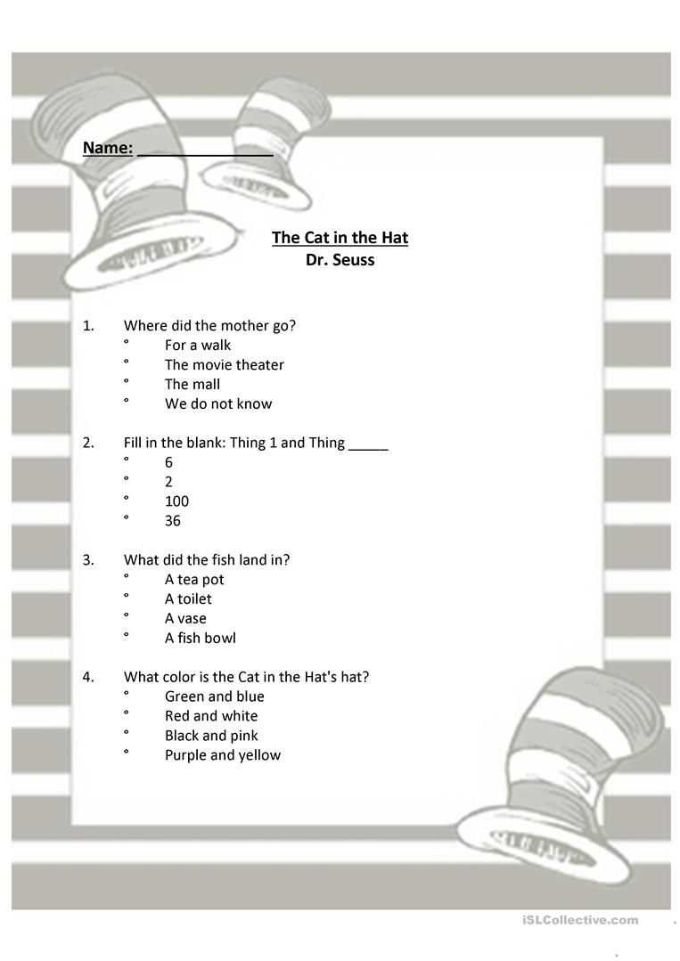 Cat In The Hts Hat Printable Dr Seuss The Cat In The Hat Within Blank Cat In The Hat Template