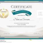 Certificate Of Participation Template With Green Broder Throughout Certificate Of Participation Template Word