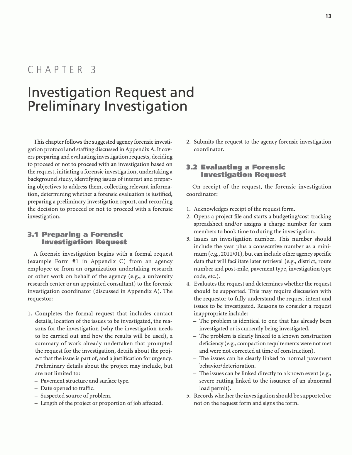 Chapter 3 – Investigation Request And Preliminary Within Failure Investigation Report Template