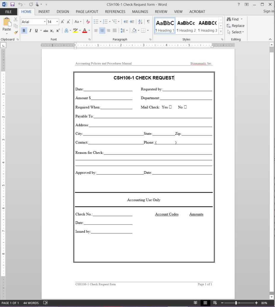 Check Request Template | Csh106 1 Throughout Check Request Template Word