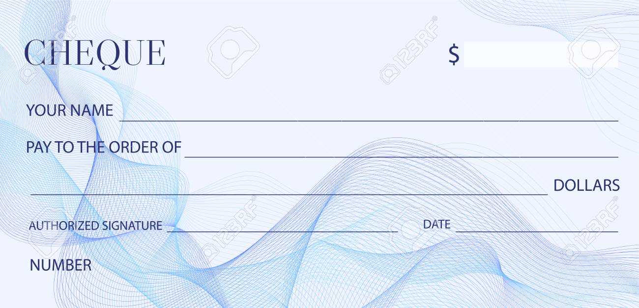 Cheque (Check Template), Chequebook Template. Blank Bank Cheque.. Intended For Blank Business Check Template