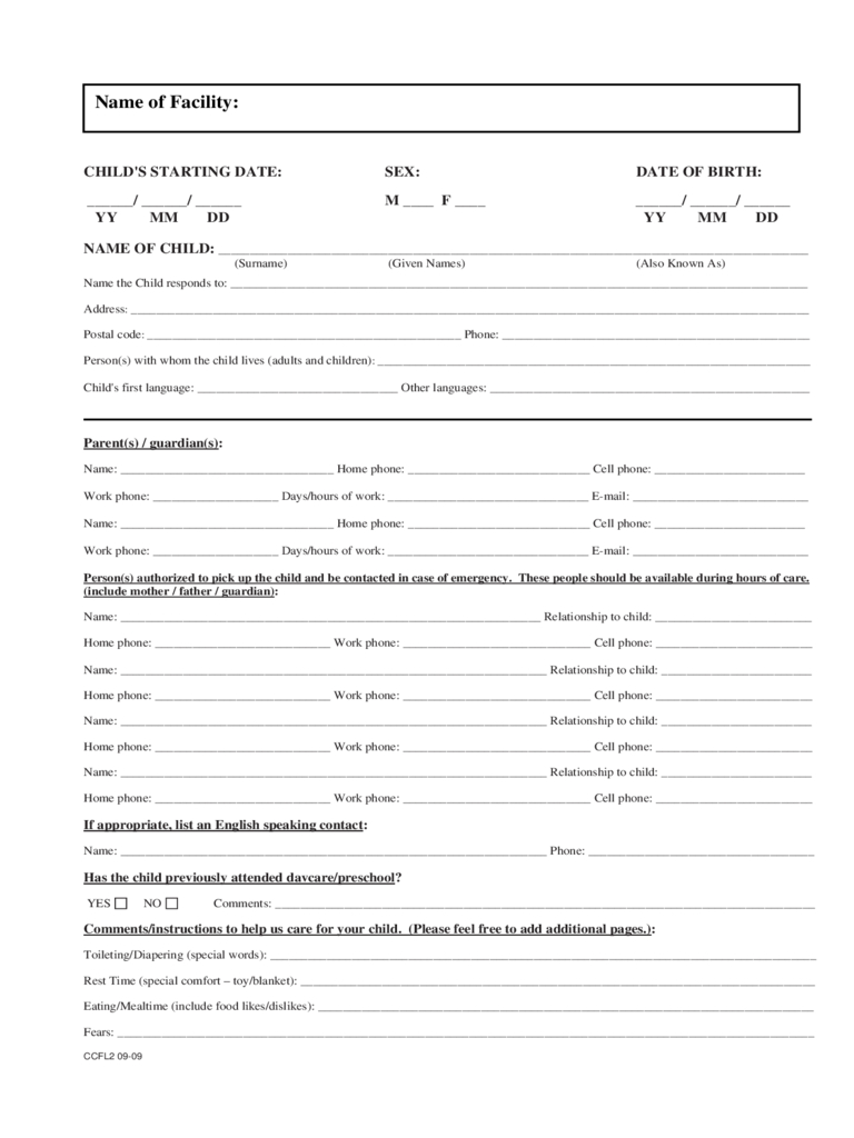 Child Registration Form – 3 Free Templates In Pdf, Word For Registration Form Template Word Free