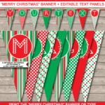 Christmas Banner Template – Red & Green With Merry Christmas Banner Template