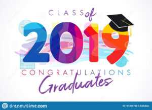Class Of 2019 Year Graduation Banner, Awards Concept Stock regarding Graduation Banner Template